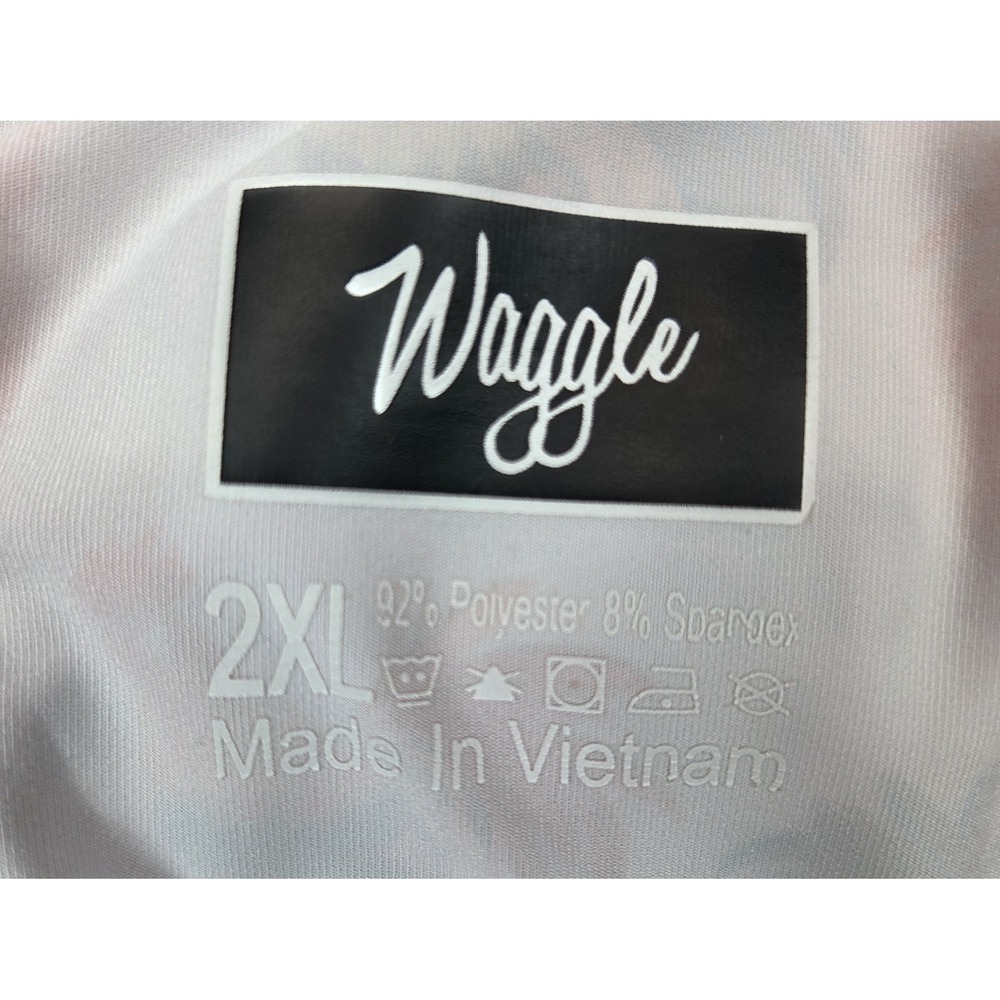 Waggle Polo Shirt Mens XXL Roosters Orange Beige Golf - Picture 6 of 6